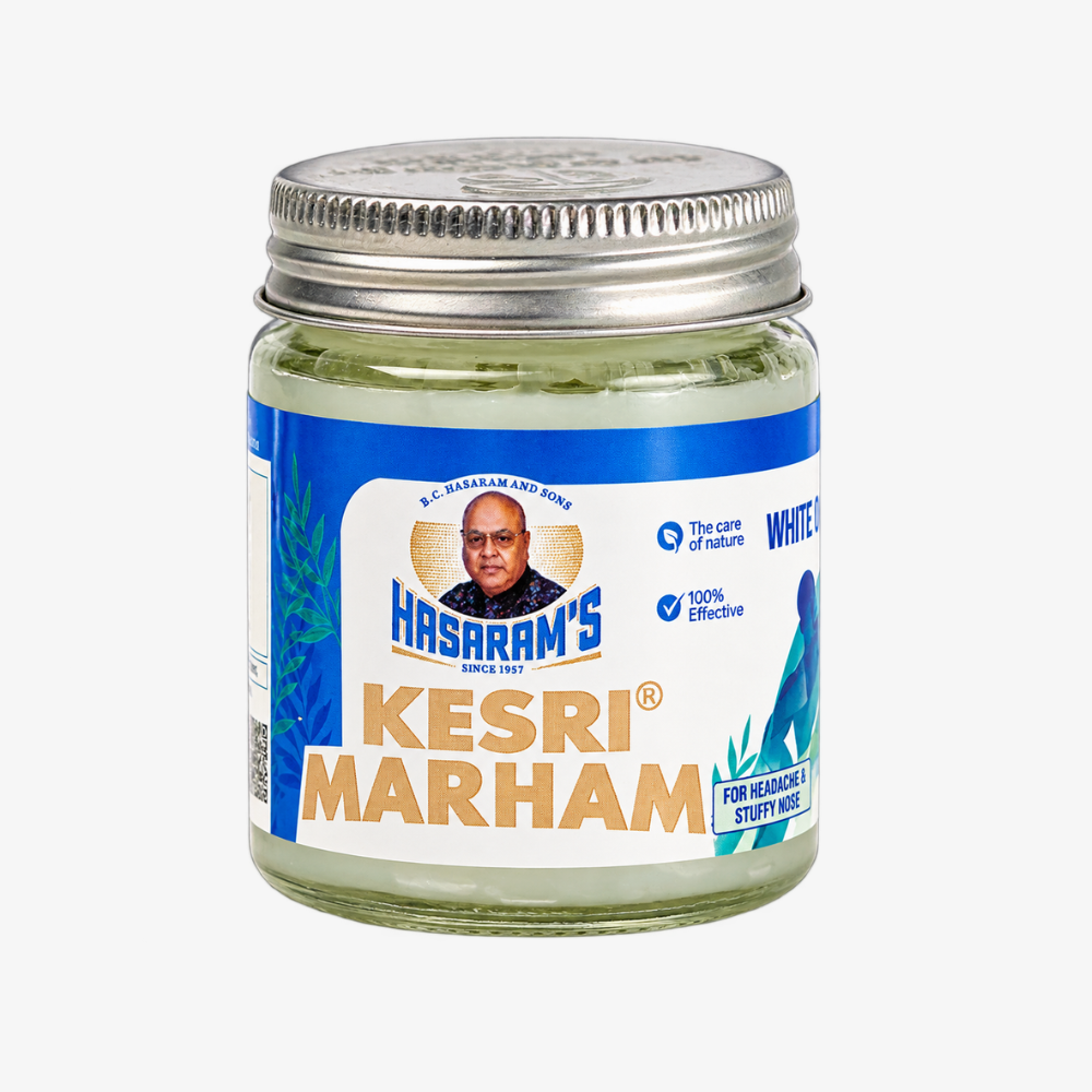 Kesri Marham White Ointment - Gentle Ayurvedic Balm for Pain & Body Comfort